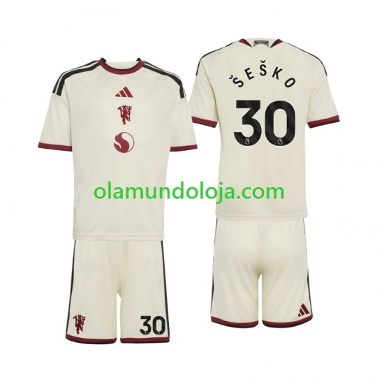 Camisola Manchester United Benjamin Sesko 30 Criança Equipamento Terceiro 2026-2027 Manga Curta